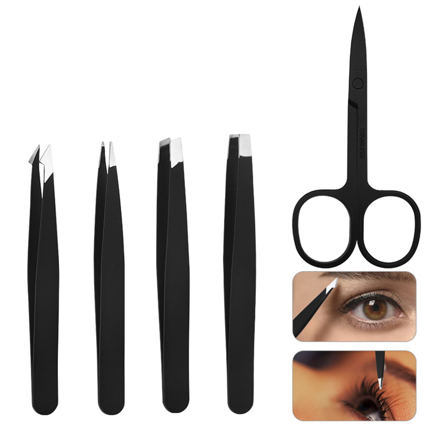 Stainless Steel Eyebrow Tweezers Set thumbnail 9