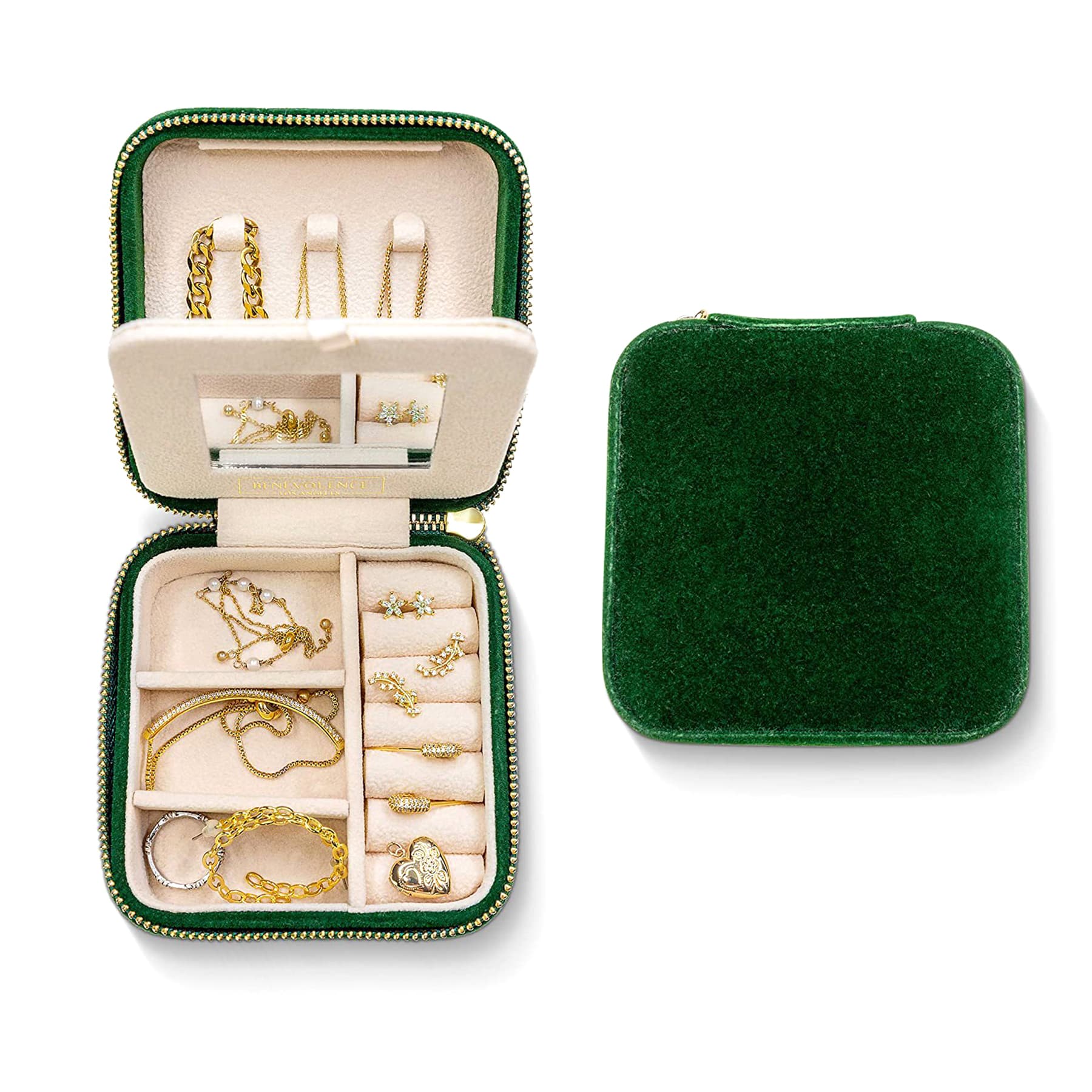 Plush Velvet Travel Jewelry Box Organizer thumbnail 5