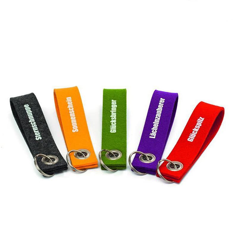 Felt Wrist Keychain With Metal Split Ring thumbnail 3