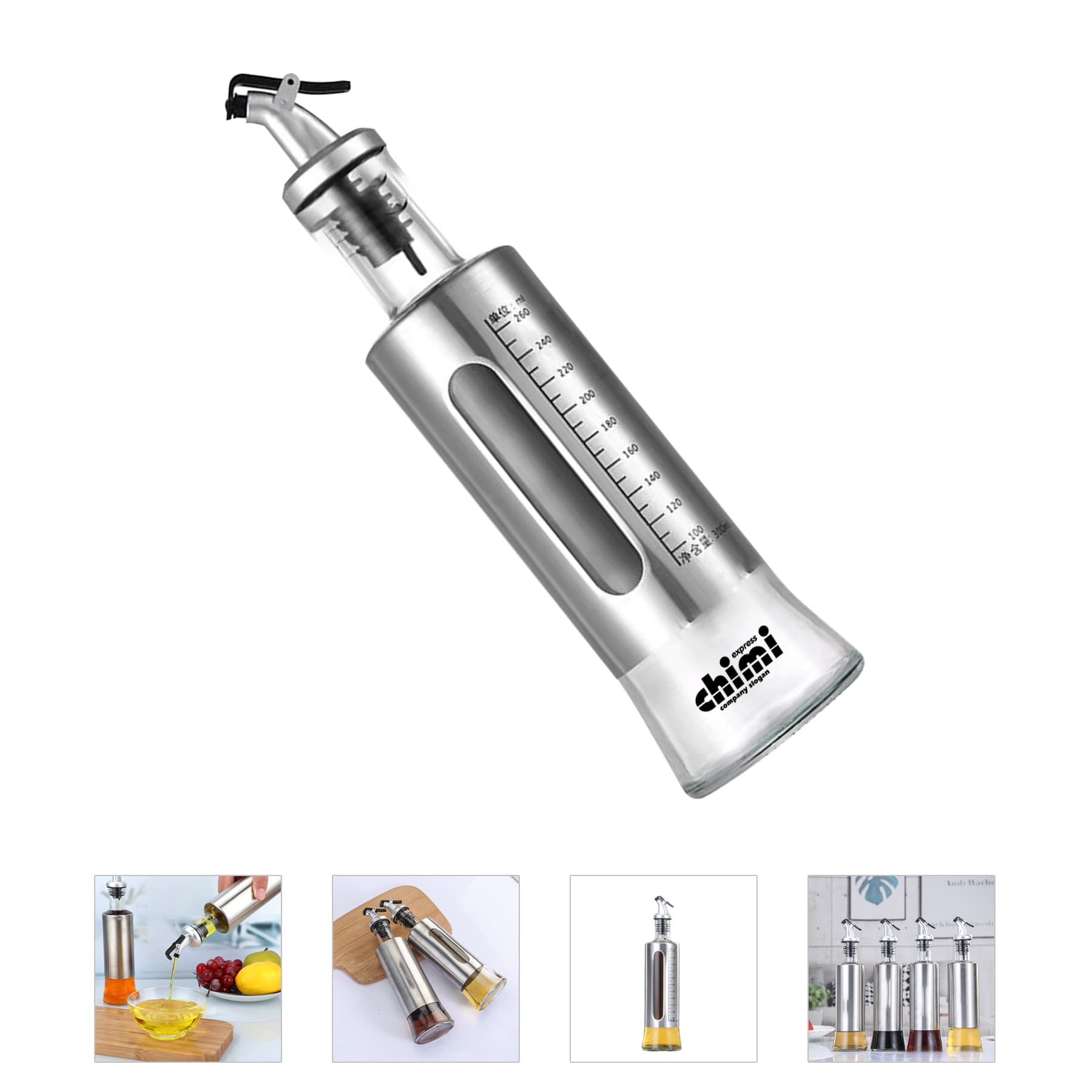 Oil Bottle With Stainless Steel Sheath