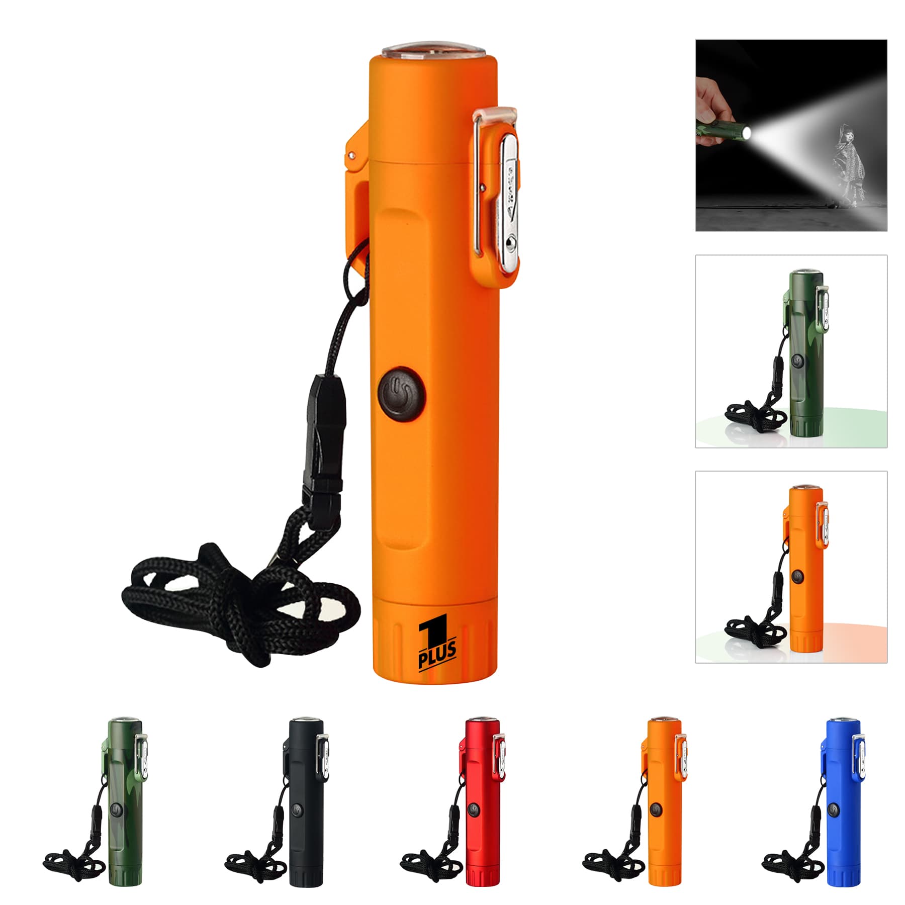 USB Plasma Arc Lighter with Flashlight & Compass