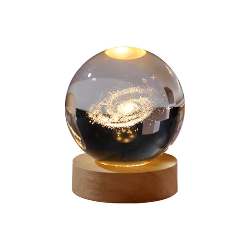 Wooden Luminous Base Crystal Ball Night Light Decoration thumbnail 3