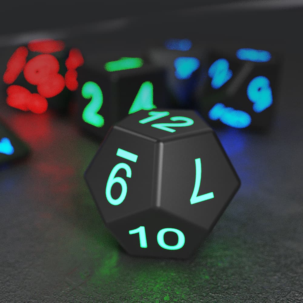 Rechargeable Glowing Dice Set 7Pcs thumbnail 2