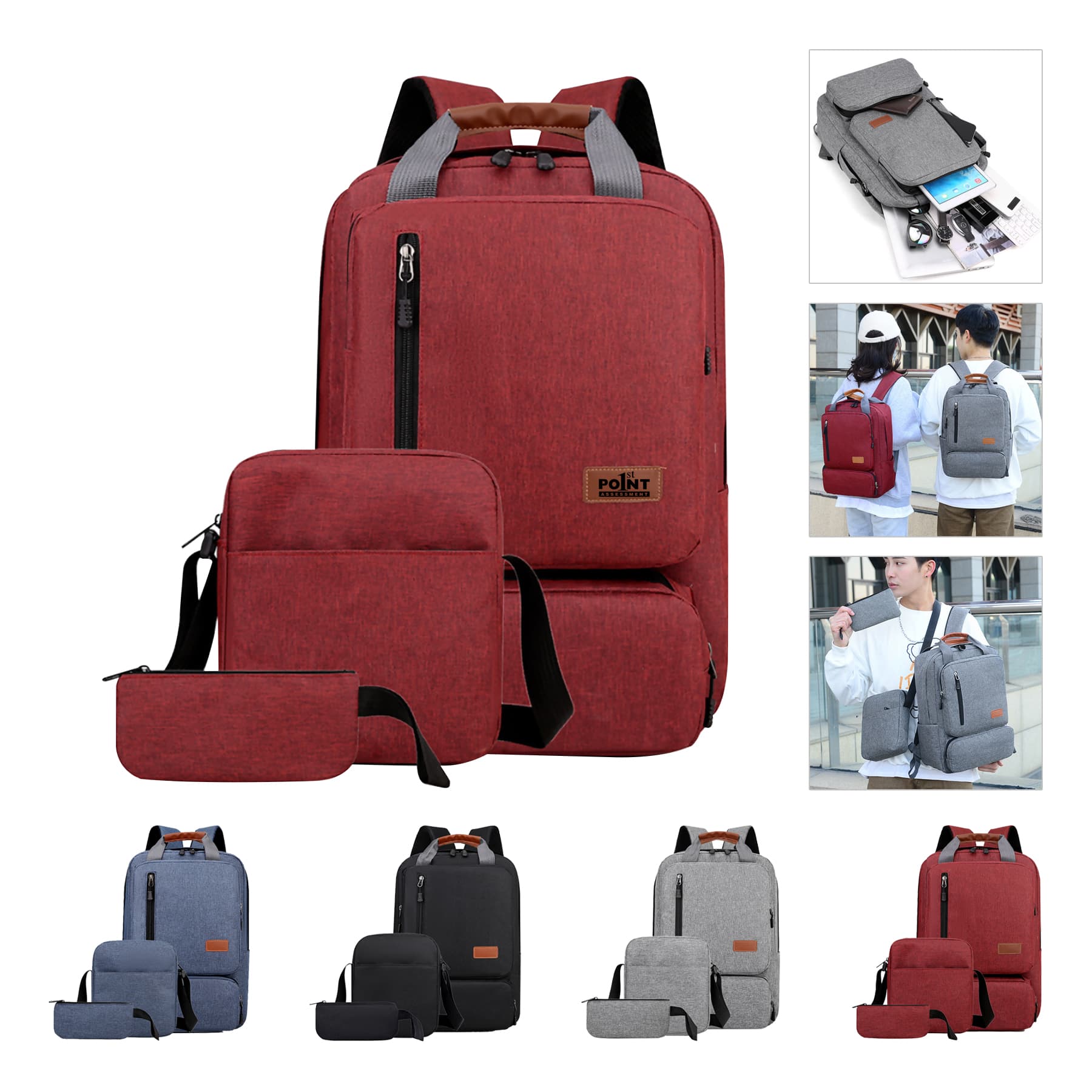 Large Capacity Portability Business Laptop Backpack Set