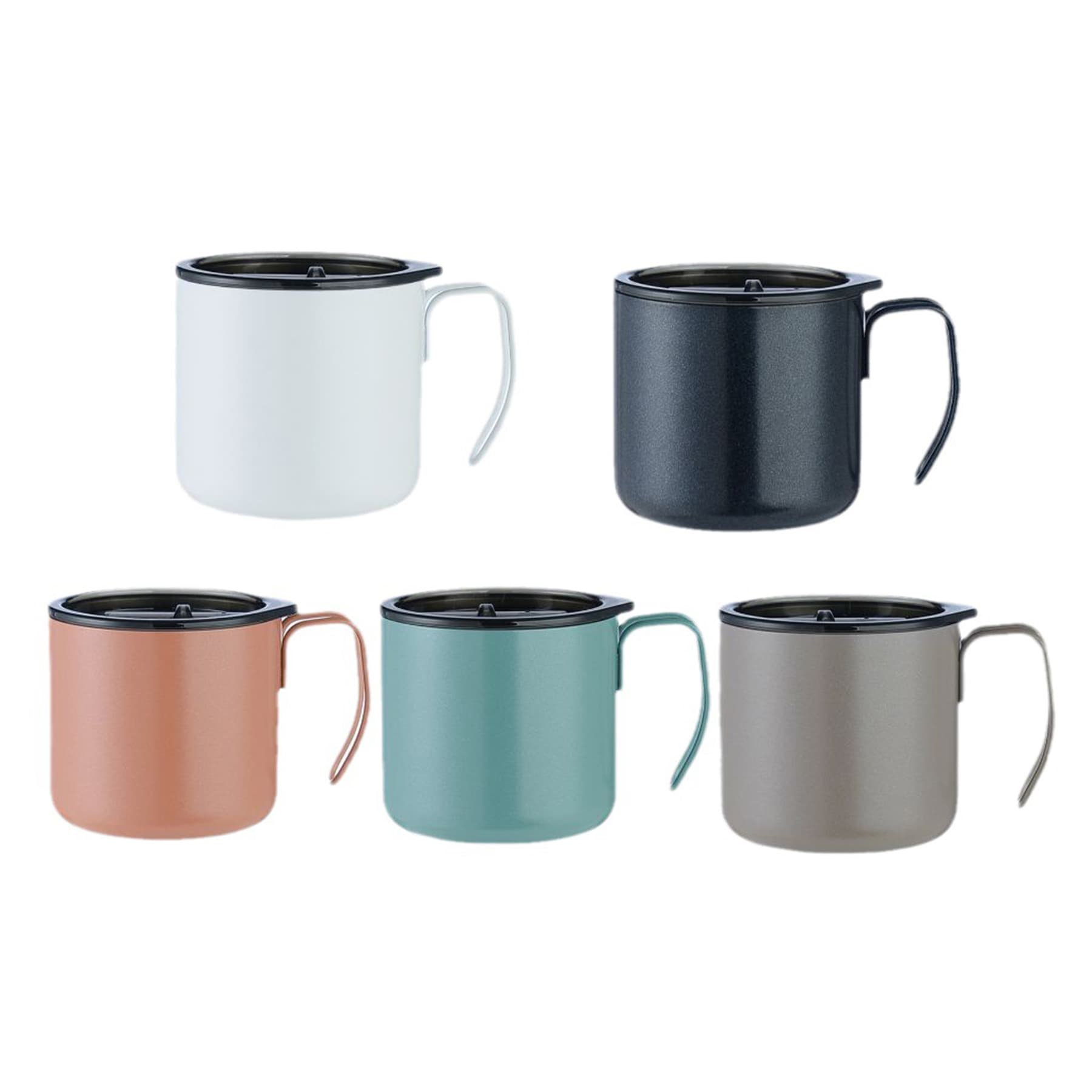 12 oz Stainless Steel Coffee Mug with Handle and Lid thumbnail 5