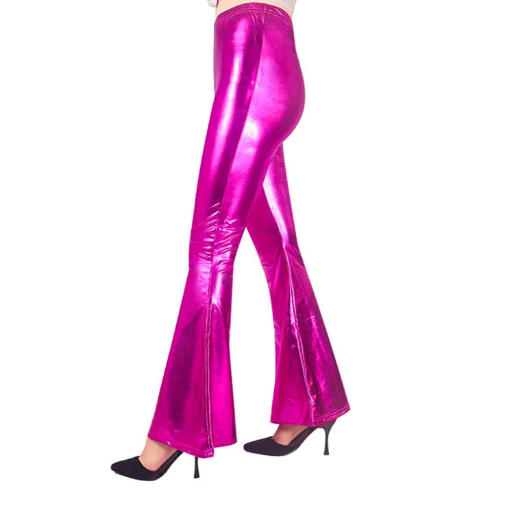 High Waist PU Leather Bell Bottom Pants for Women thumbnail 3