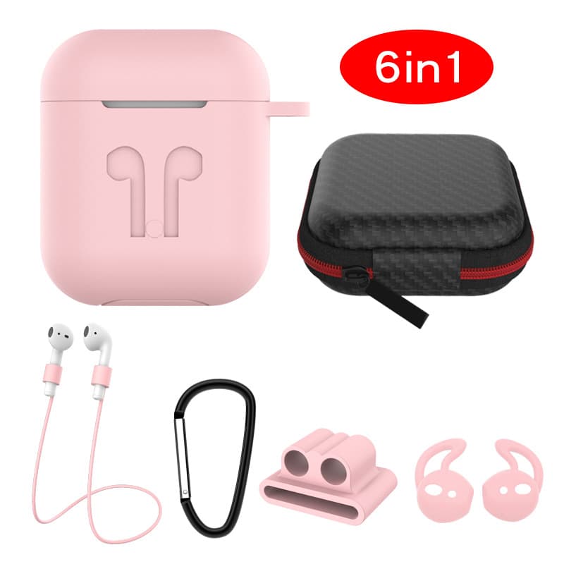 6 in 1 Silicone AirPods Protective Cover Case Kit thumbnail 2