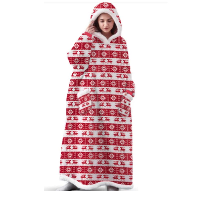 Oversized Microfiber & Sherpa Wearable Blanket thumbnail 4