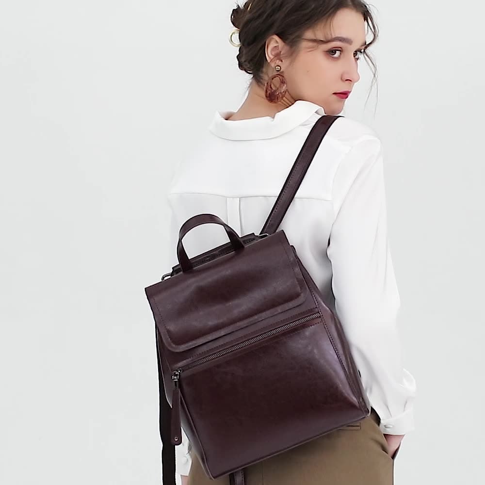 Fashion real cowhide backpack thumbnail 3