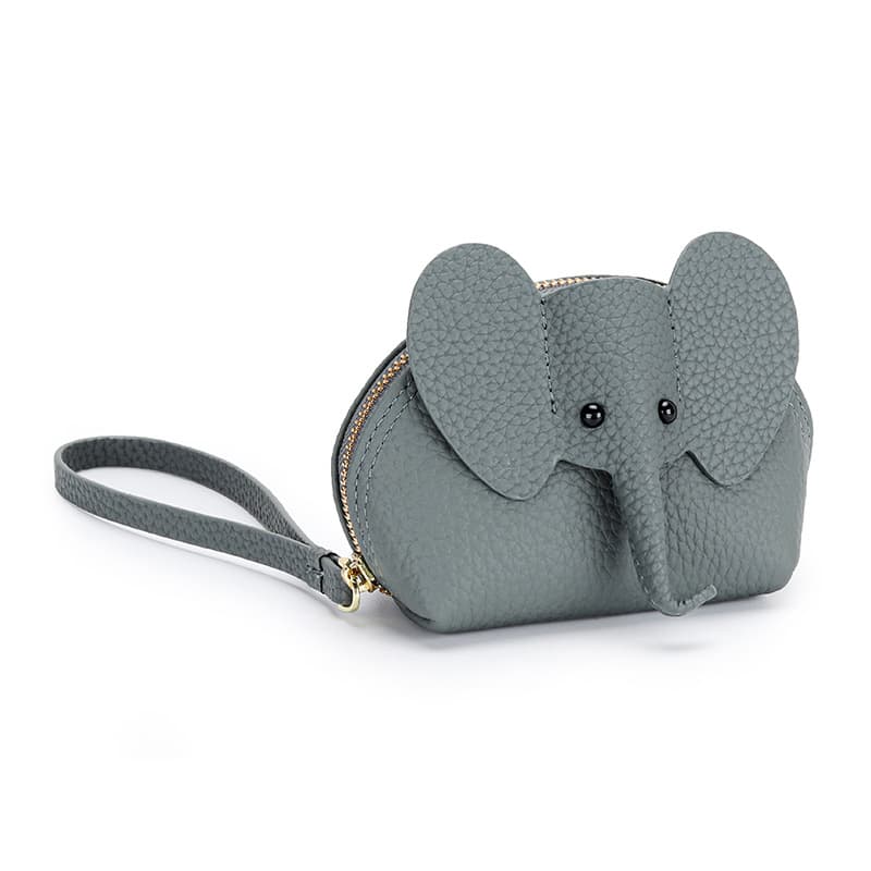 Genuine Leather Cartoon Elephant Mini Coin Purse Wallet thumbnail 4