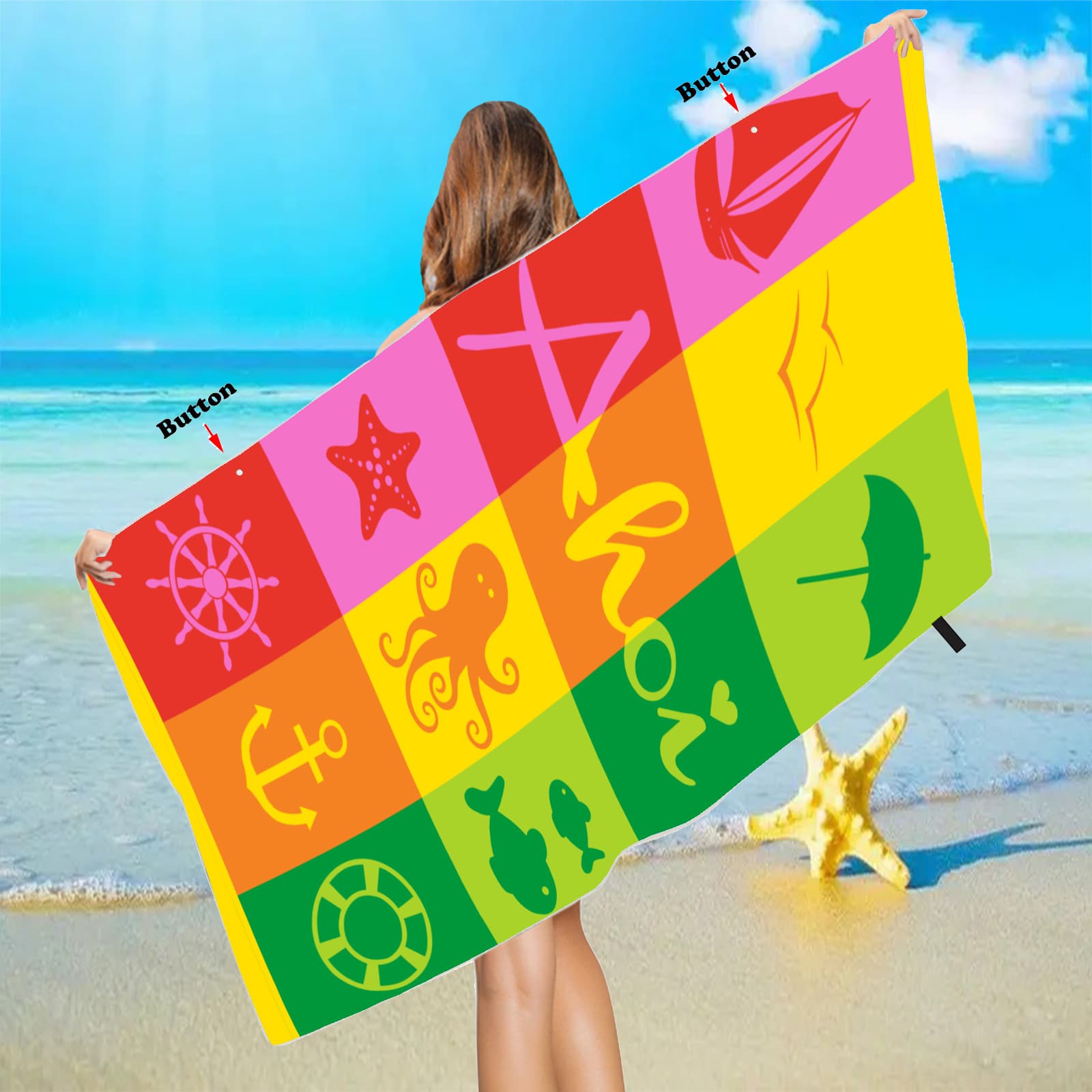 Colorful Yoga Mat Mandala Tapestry Bath Towel thumbnail 3