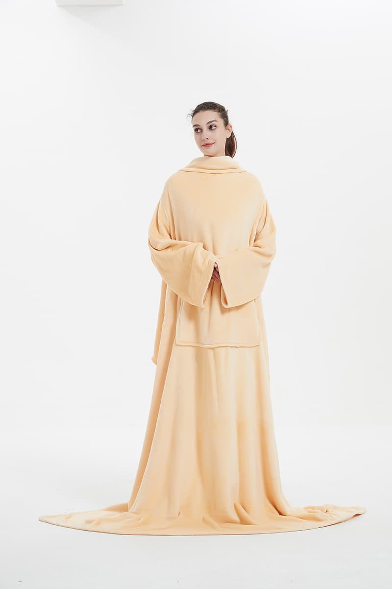 Soft Warm Large Fleece Plush Sleeved Wrap Robe Blanket thumbnail 10