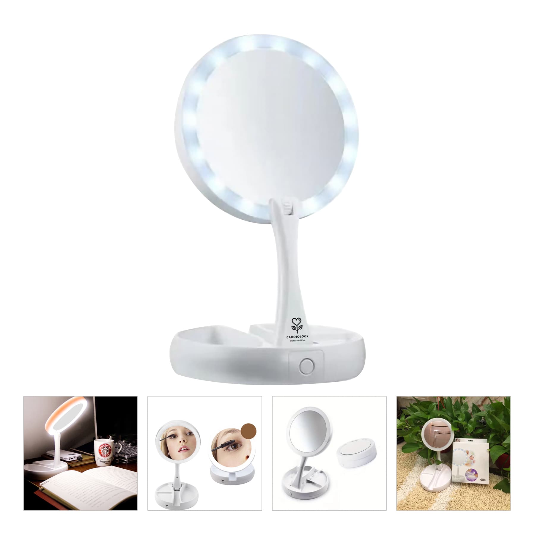 LED Lighted Folding Vanity/Travel Mirror