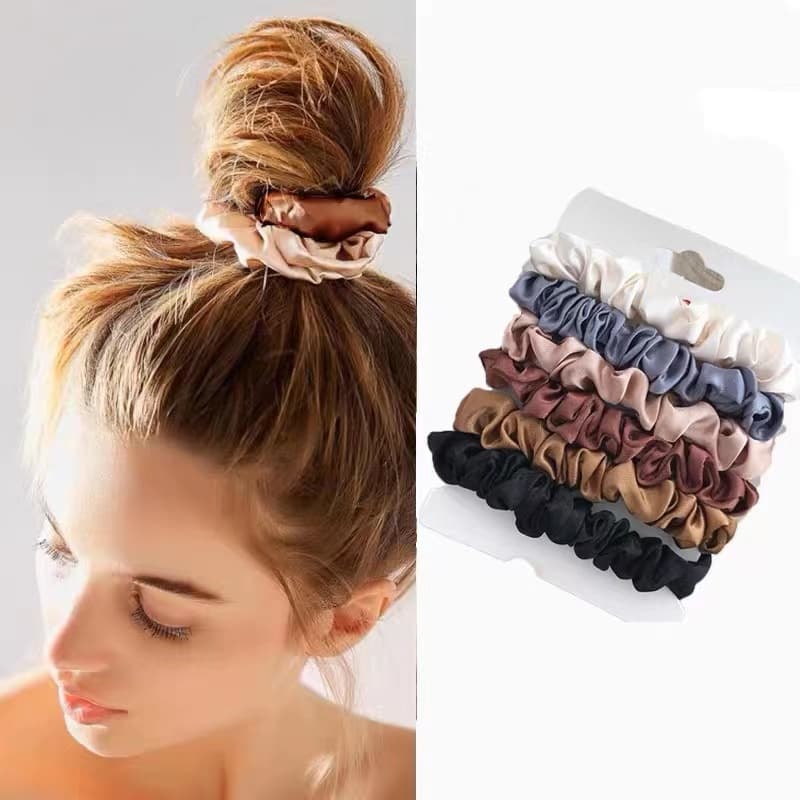 Satin Hair Ties 6 Pack thumbnail 2