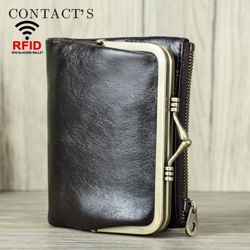 Genuine Leather RFID Clip Medium Waterproof Wallet thumbnail 6