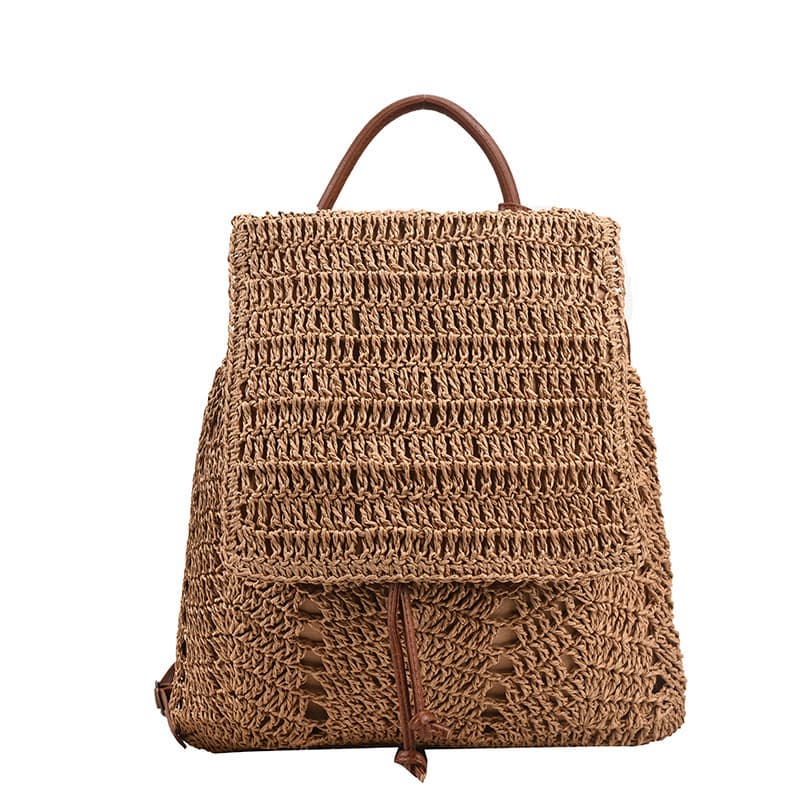 Jute Stylish woven beach backpack thumbnail 4