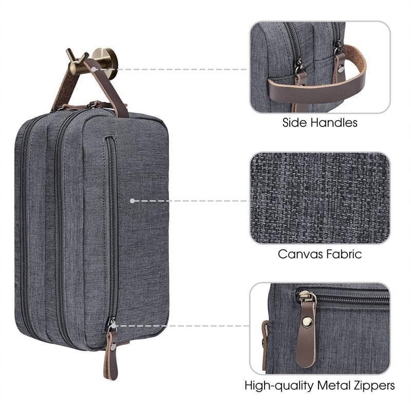 Canvas Toiletry Bag Hanging Dopp Kit Unisex thumbnail 5