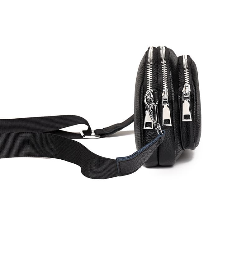 Real Leather Double layer pockets Crossbody Bag thumbnail 5