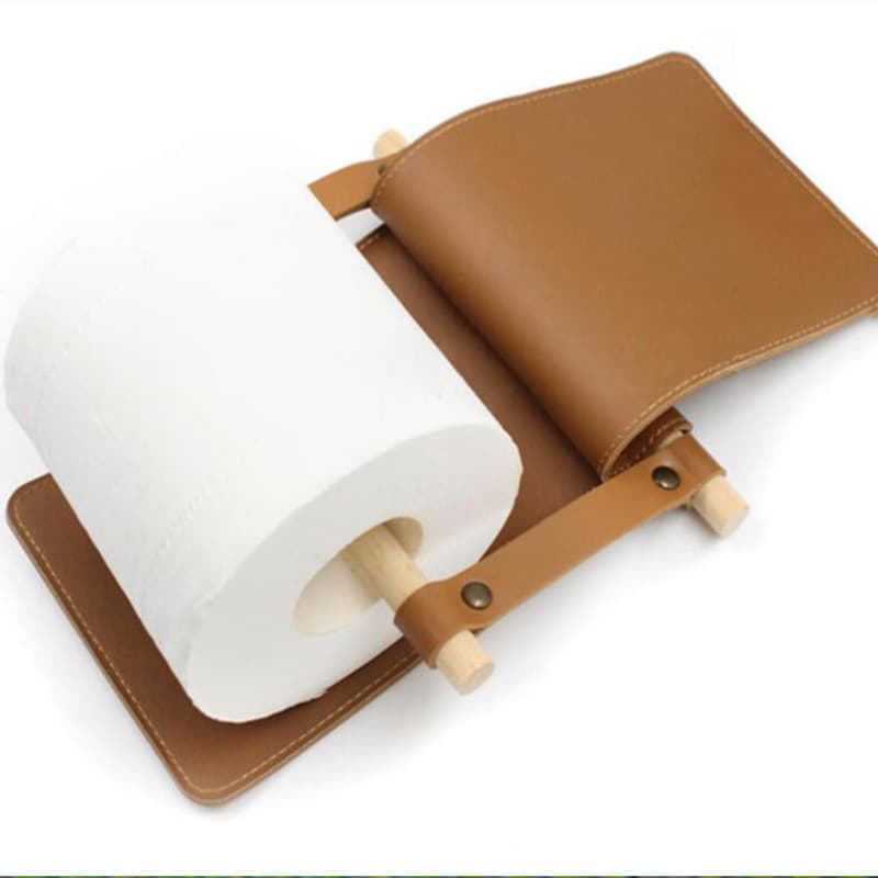 PU Leather Toilet Paper Case Camping Tissue Holder thumbnail 2