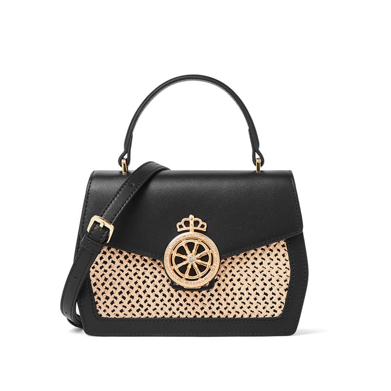 Genuine Leather woven cross-body bag