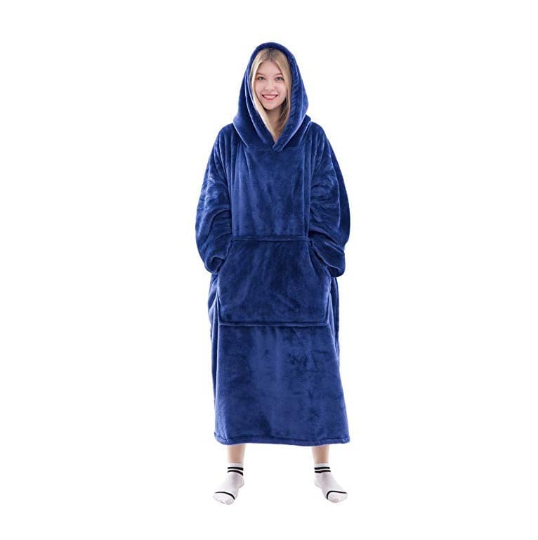 Oversized Microfiber & Sherpa Wearable Blanket