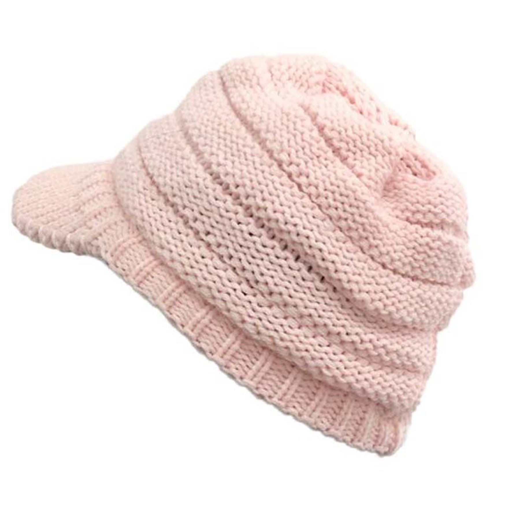 Knitted Baseball Cap With Pony Tail Hole