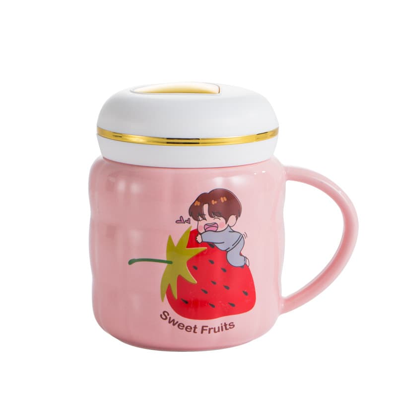 Custom 12 oz Cute Coffee Mug with lid thumbnail 2