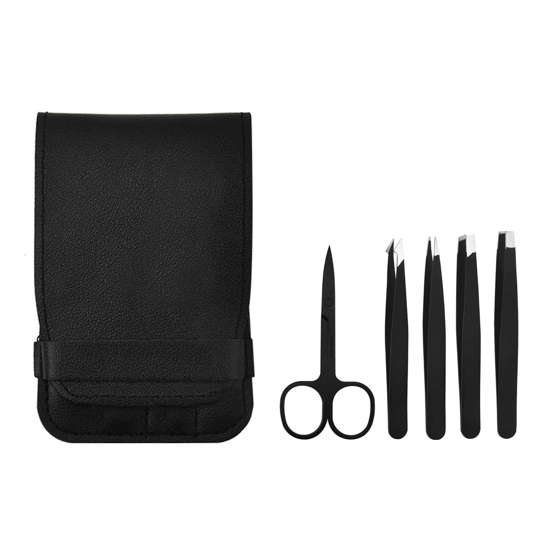 Stainless Steel Eyebrow Tweezers Set