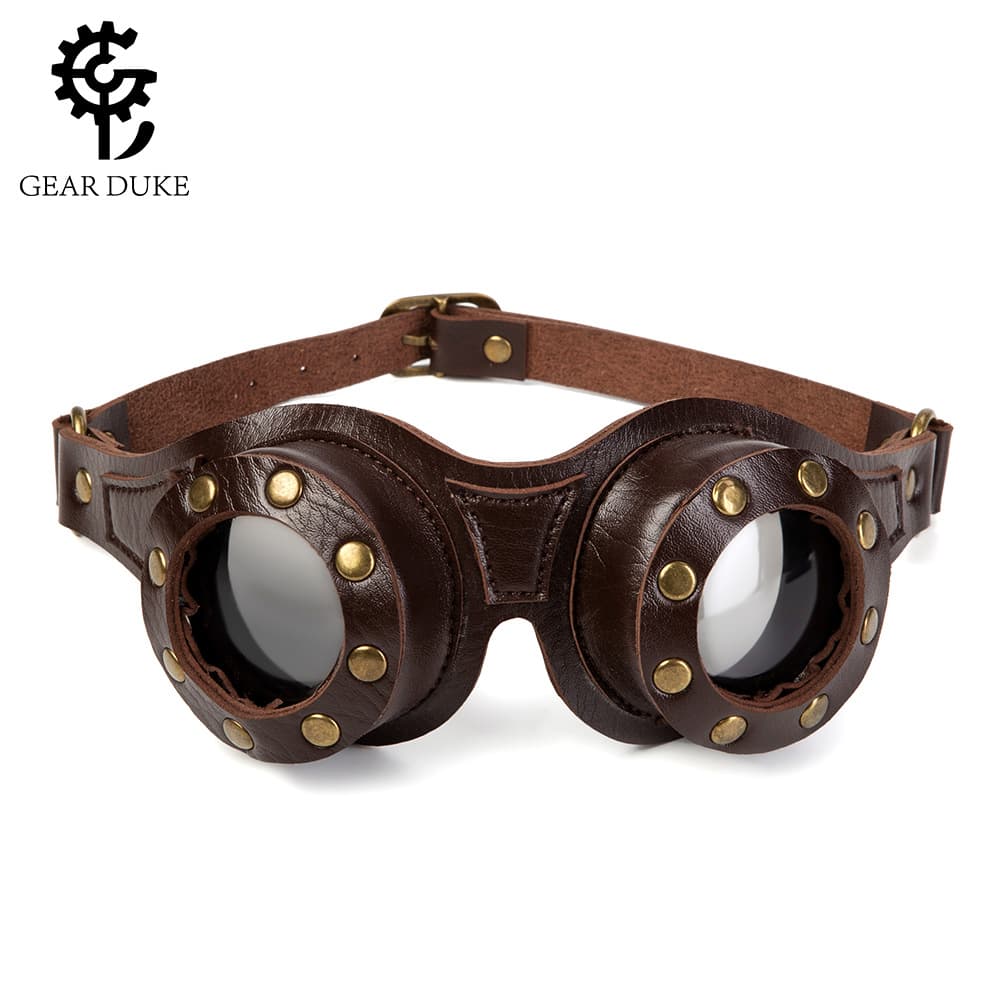 Faux Leather Gothic Motorcycle Eye Protection Glasses thumbnail 7
