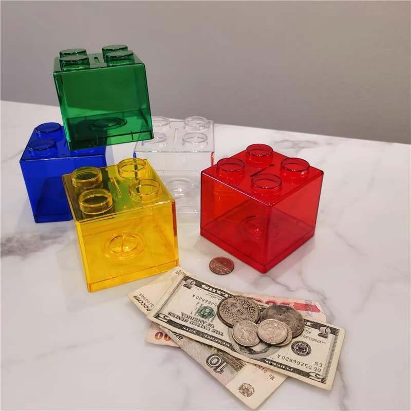 PS Clear Building Block Coin Bank thumbnail 2