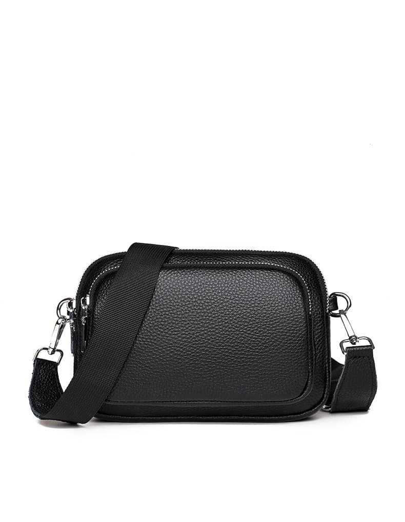 Real Leather Double layer pockets Crossbody Bag thumbnail 8