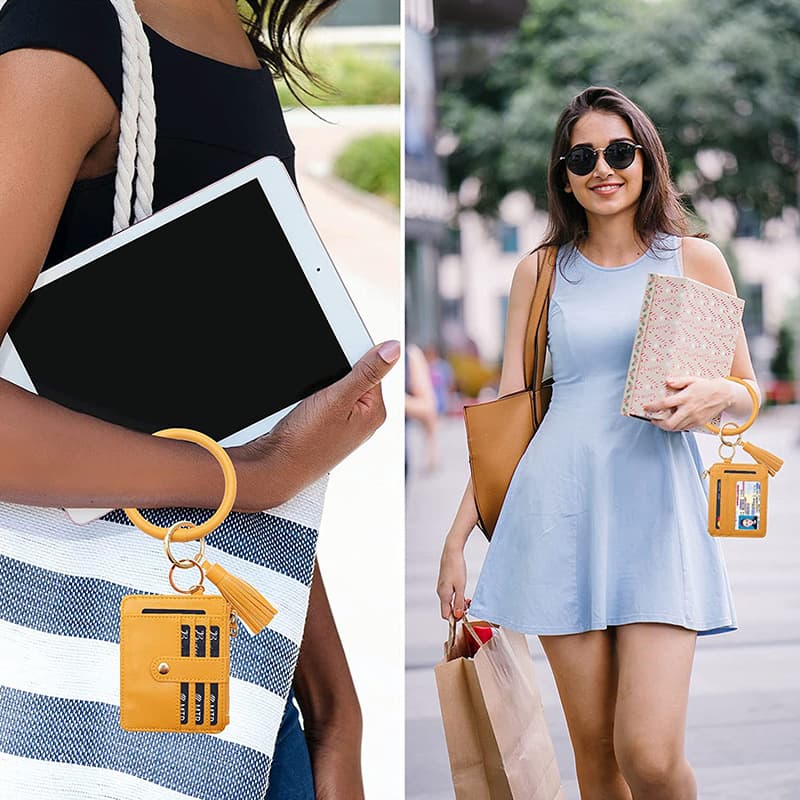 Wristlet Bracelet Keychain Pocket Credit Card Holder