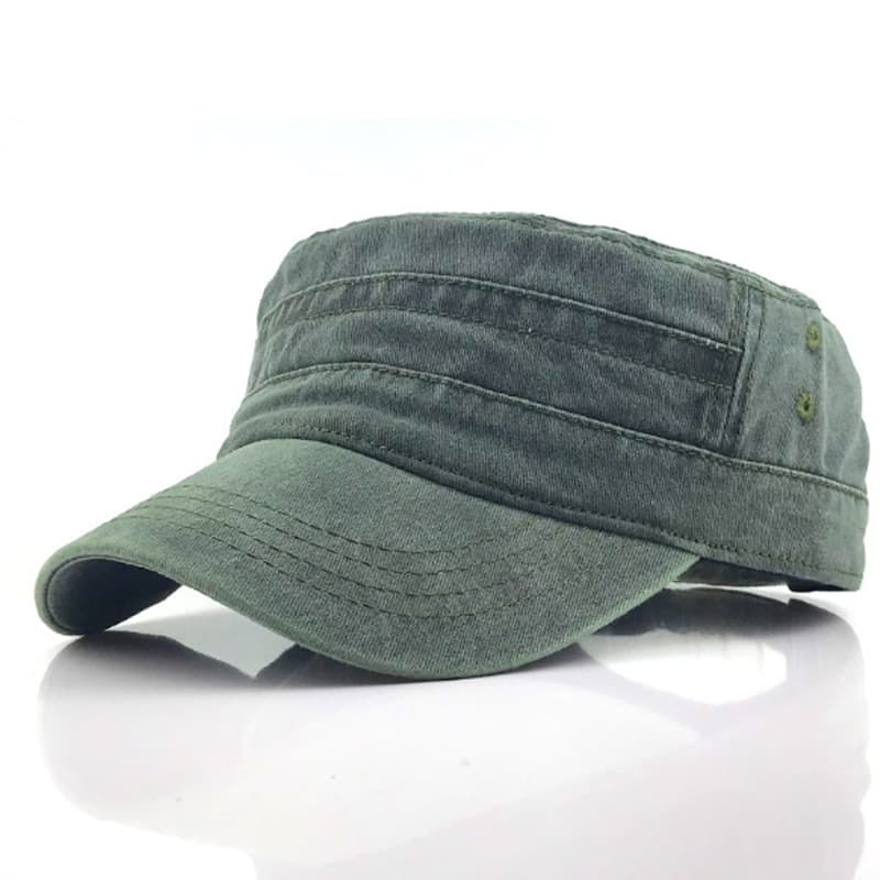 Washed Cotton Hat Distressed Cadet Cap Military Army Style thumbnail 7