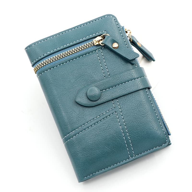 Women’S Latest Leather Short Zipper Purse thumbnail 3