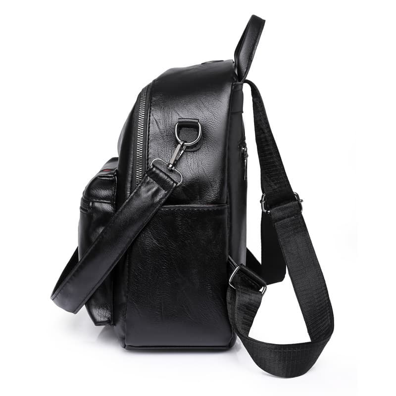Pu Leather Black Backpack thumbnail 7