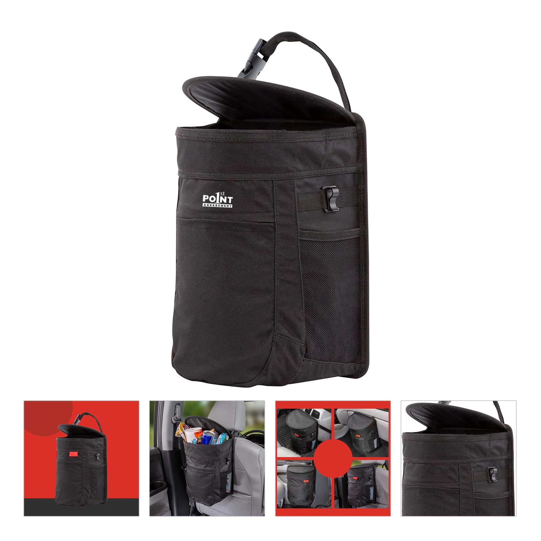 2.5 Gallon Spill-Proof Car Trash Can Hanging Garbage Bin