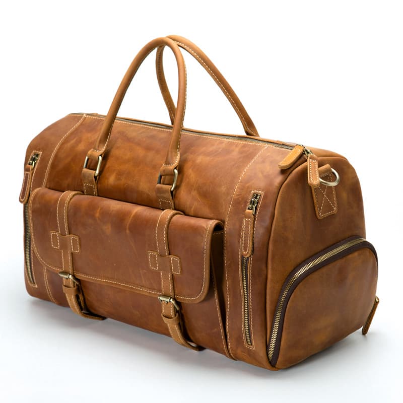 Vintage Leather Travel Duffle Luggage Bag