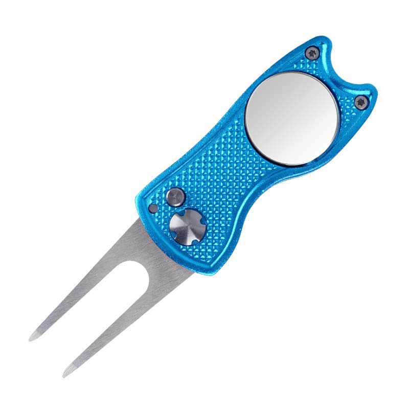 Metal Foldable Golf Divot Tool With Pop-Up Button thumbnail 6