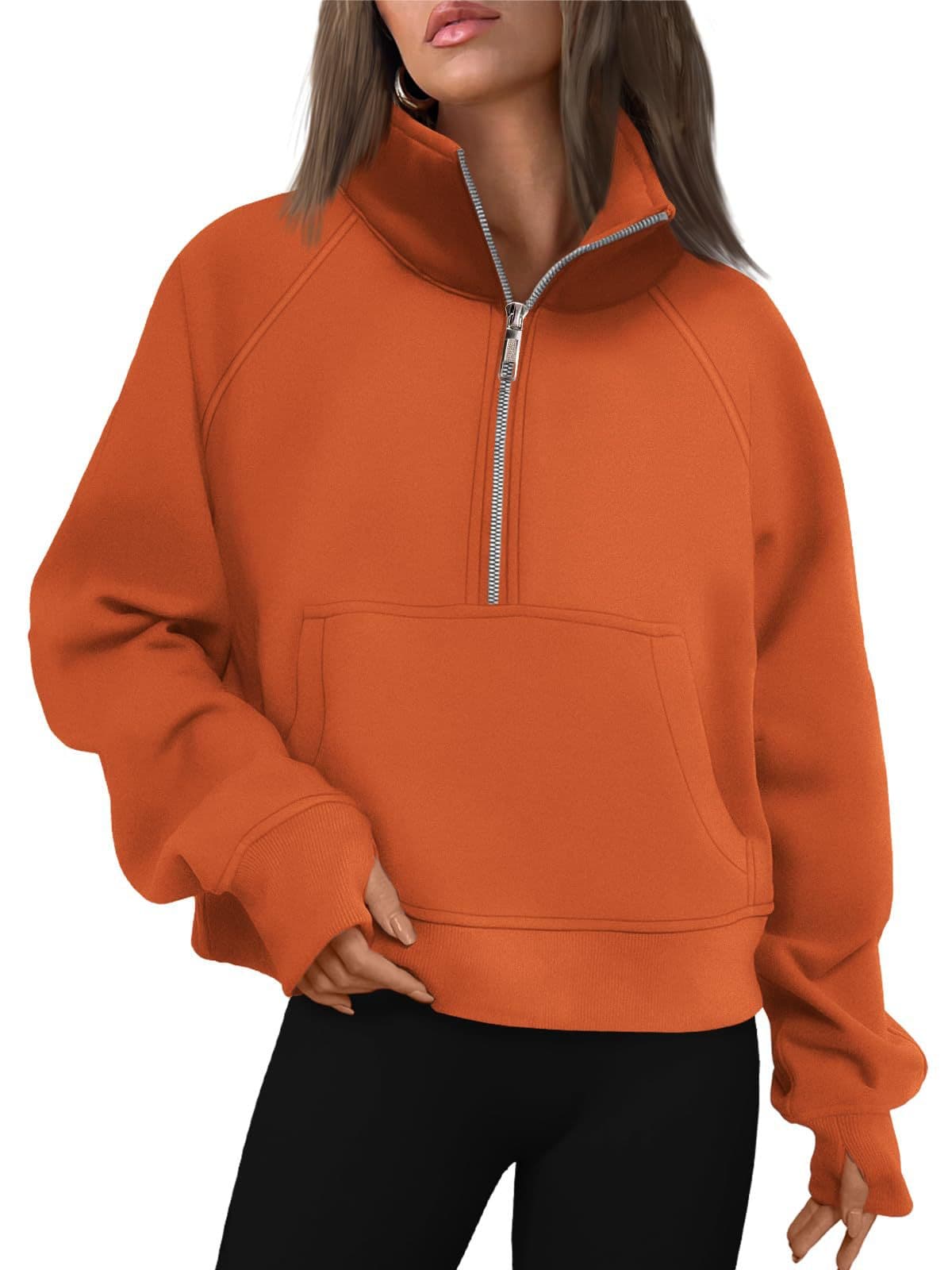 Sweatshirts Half Zip Cropped Pullover Fleece Quarter Zipper thumbnail 5