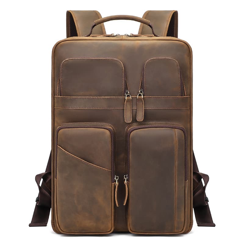Large Genuine Leather Backpack for Men thumbnail 2