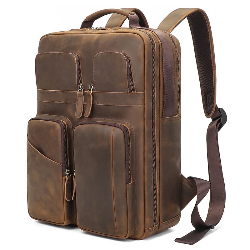 Large Genuine Leather Backpack for Men thumbnail 3
