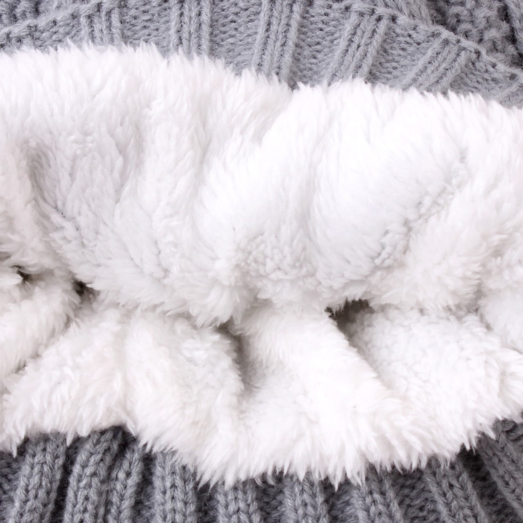 Knit Braided Cuff Beanie With Pom-Pom thumbnail 7