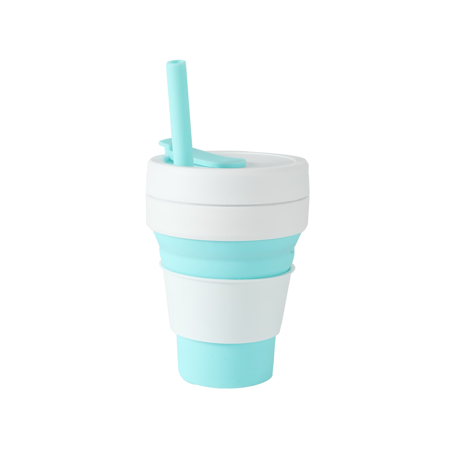 12 OZ Collapsible Foldable Silicone Travel Cup with Straw thumbnail 3