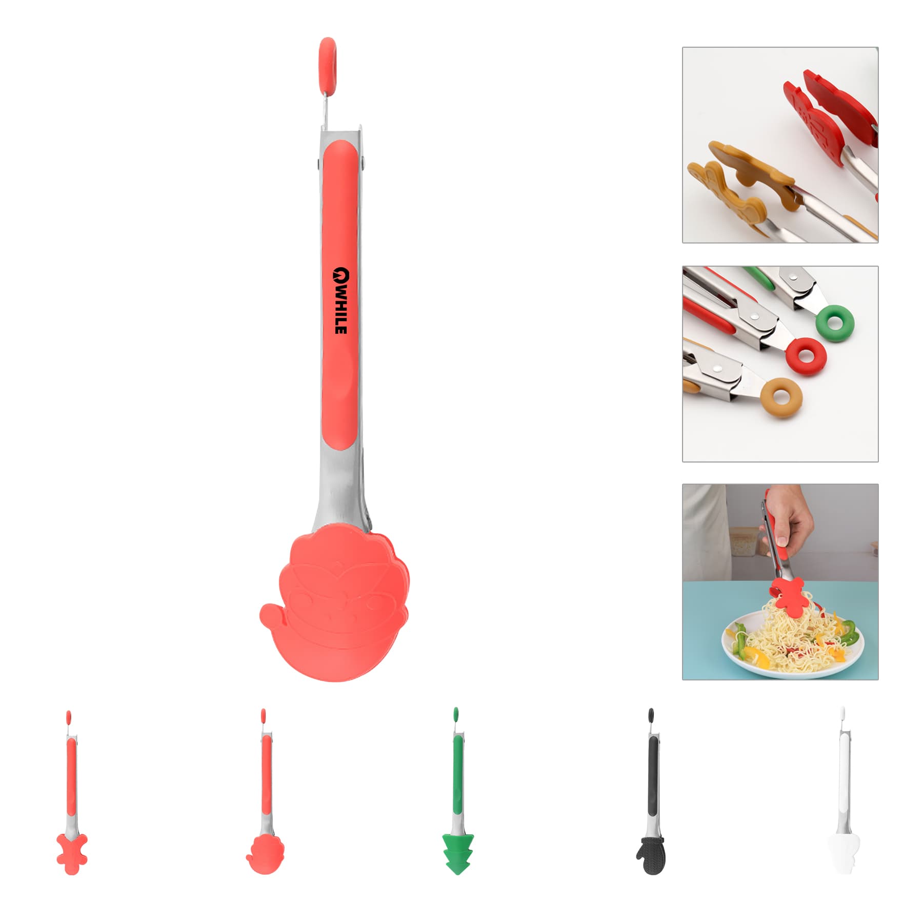 Christmas Style Stainless Steel Kitchen Tongs