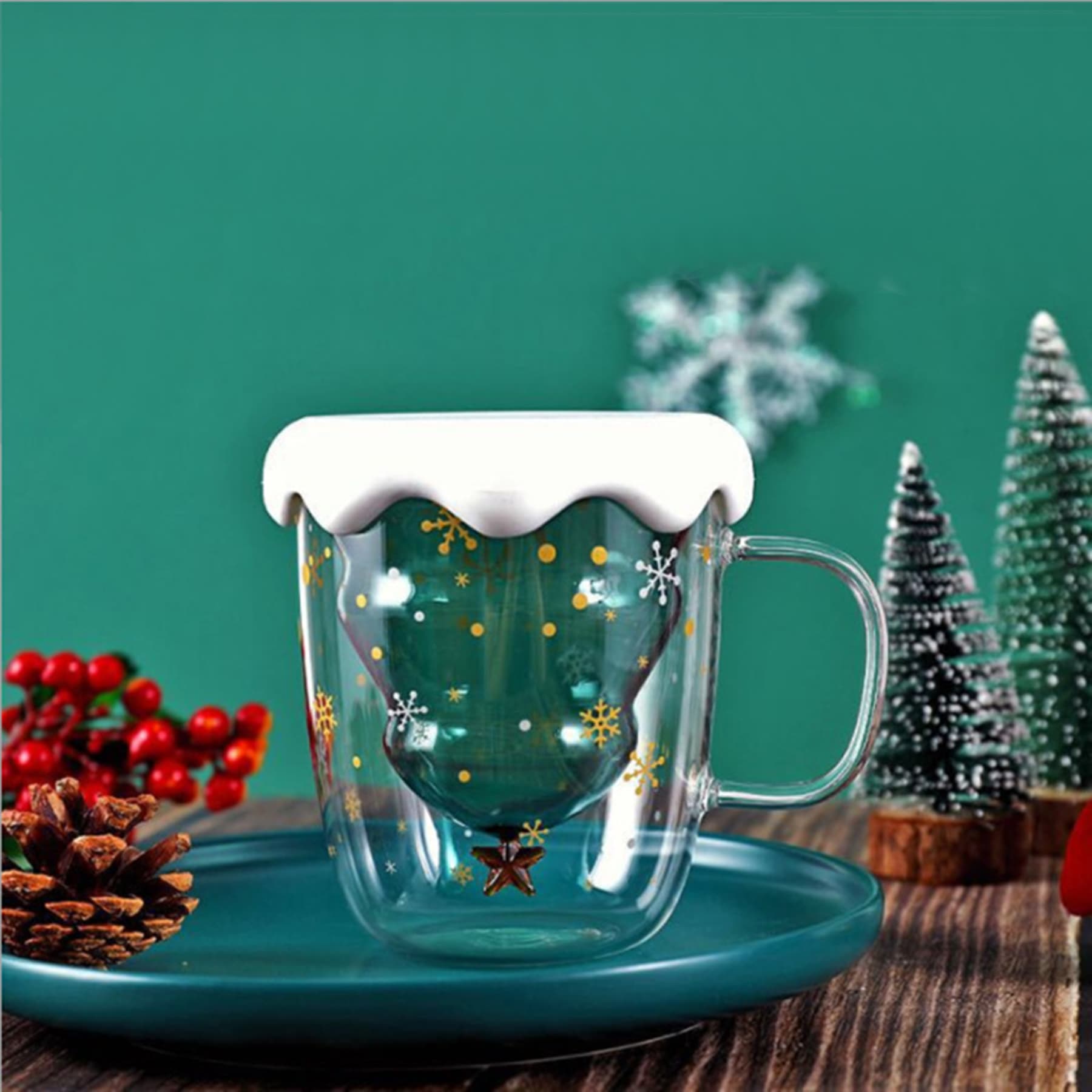 10 Oz Double Wall Christmas Glasses Coffee Mug thumbnail 11