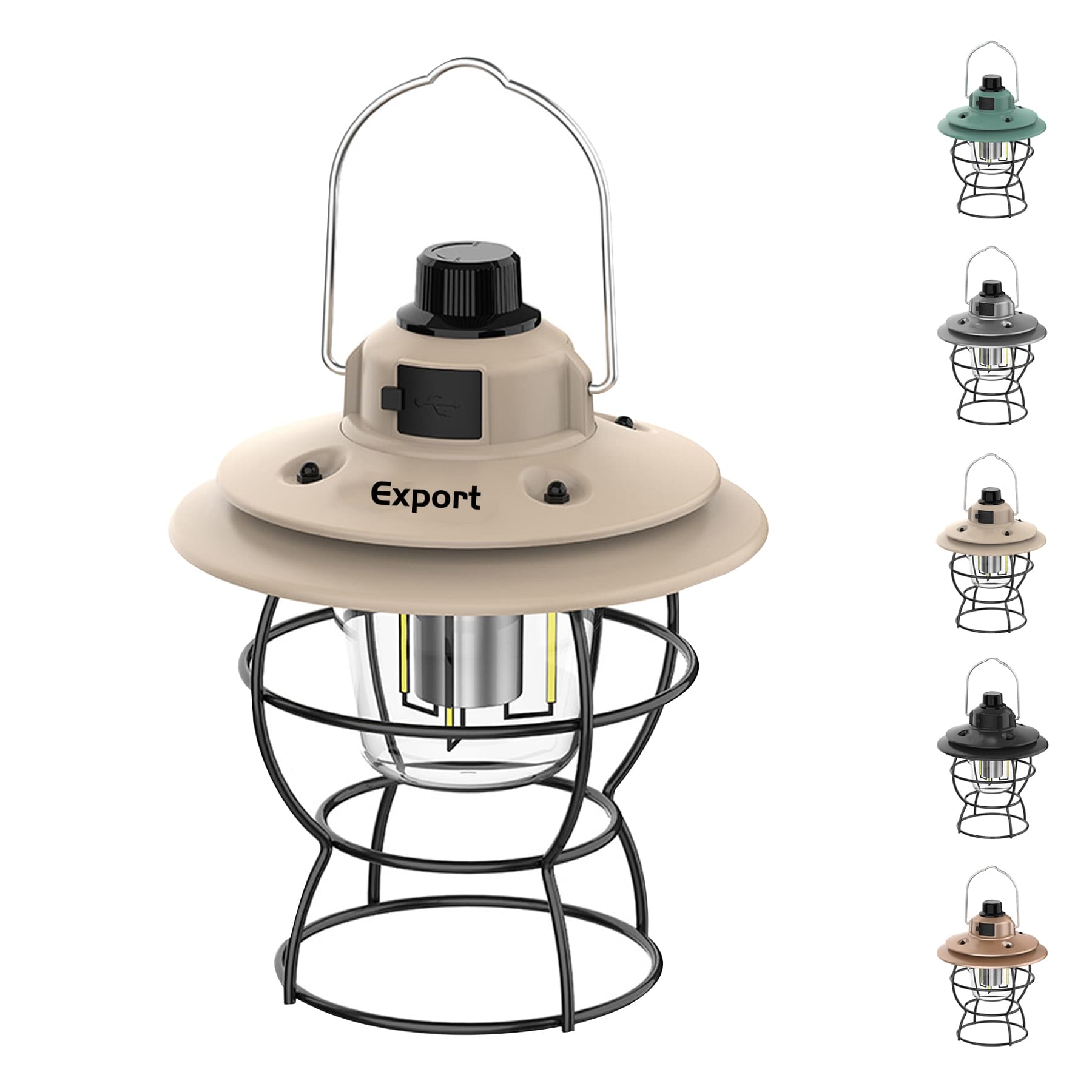 Portable retro camping light for outdoor ambiance