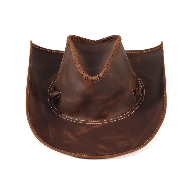 Men’s Genuine Leather Cowboy Hat thumbnail 2