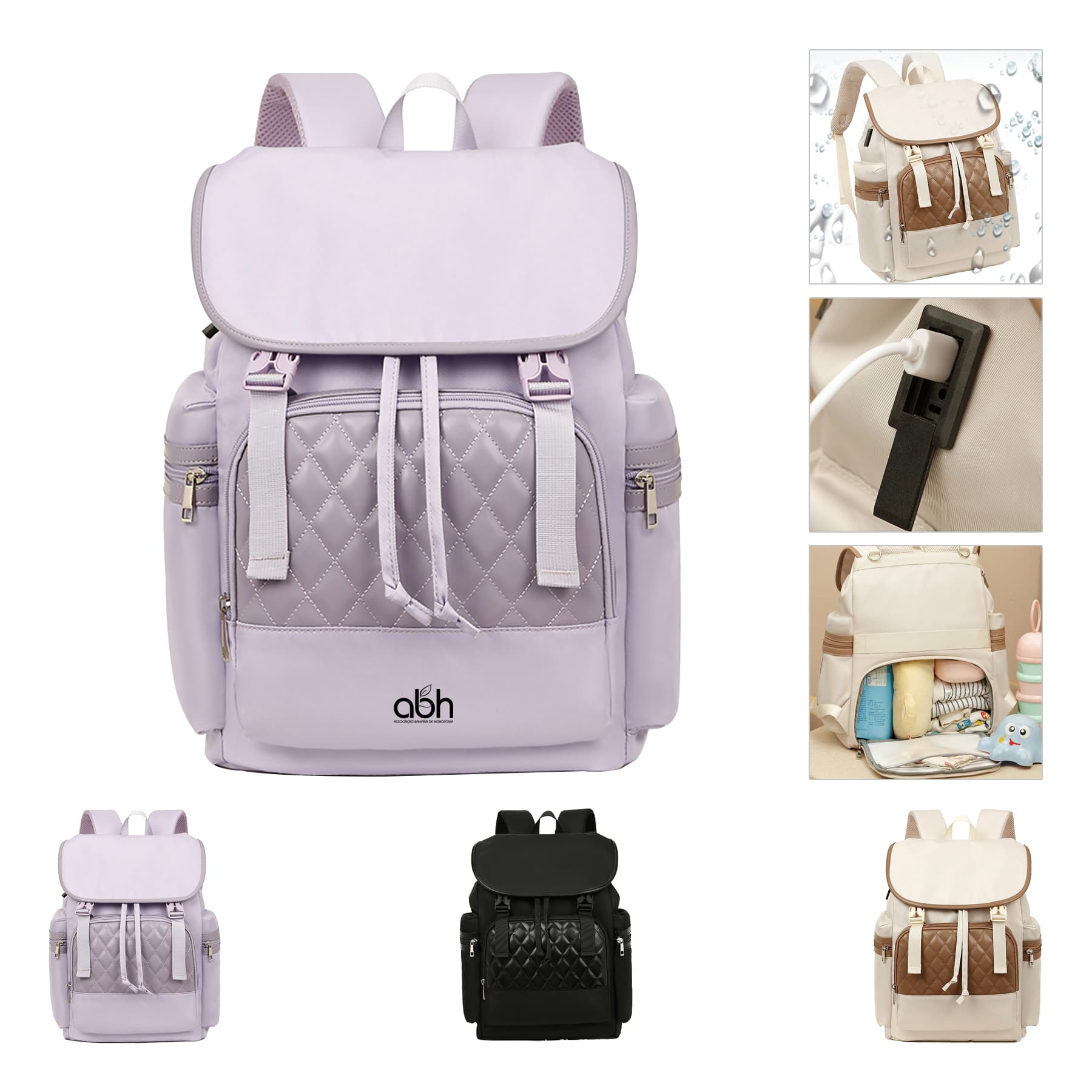 Diaper Backpack Purse Bags with Heating Cup Sleeve