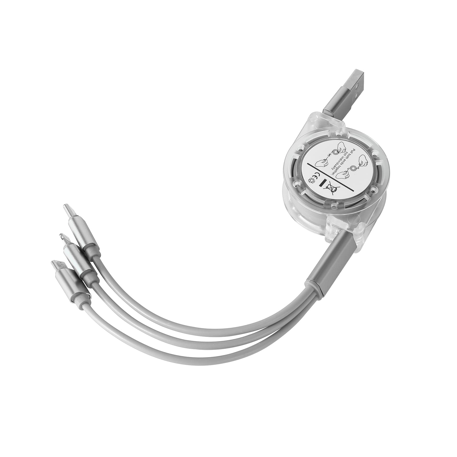 Portable 3 In 1 Retractable Charging Cable thumbnail 3
