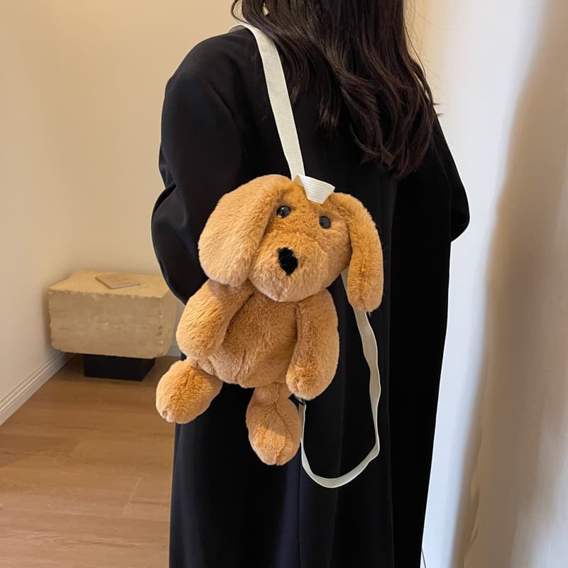 Cotton Plush puppet dog backpack for kids thumbnail 2